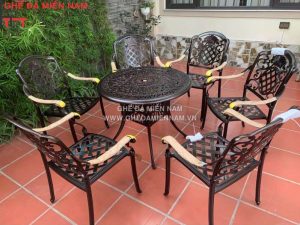 Bàn ghế ngoài trời nhôm đúc